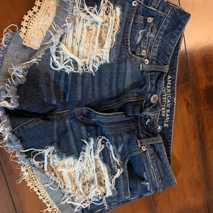 American Eagle Outfitters Shorts - American Eagle distressed shorts with lace American Eagle Outfitters Shorts - American Eagle distressed shorts with lace